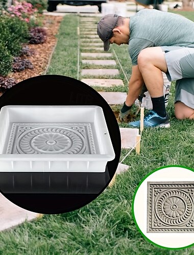  Molde de cemento de plástico con diseño de pétalos para bricolaje, para pasarelas, escalones, jardines, caminos, patios, pavimentos, azulejos de pared, azulejos de colores.