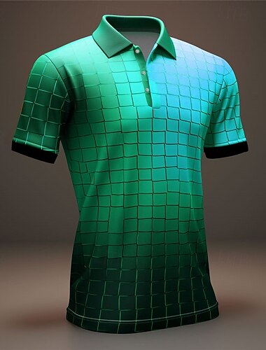  Voor heren Poloshirts Golfshirt Korte mouw Poloshirt Overhemden met kraag Casual Vakantiekleding Formele kleding Festivalkleding Knop 3D-afdrukken Lente zomer Geel Paars Oranje