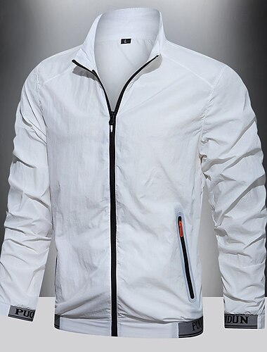  Herren Outdoorjacke Wanderjacke Regenmantel Außen Wasserdicht Sonnenschutz Winddicht Wanderoutfits Wanderbekleidung Frühling Herbst Oberteil Camping / Wandern / Höhlenforschung Laufen Weiß Blau