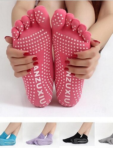  Mujer Calcetines de suelo Dispensador antideslizante antiolor Antifricción absorbente del sudor por Pilates Danza Aptitud física