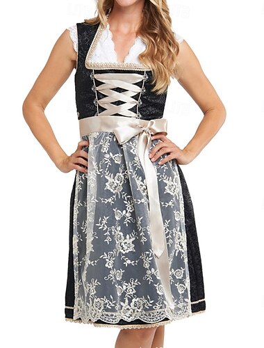  Oktoberfest שמלות סינור דירנדל עוזרת בוואריה German מינכן כרי דשא בגדי ריקוד נשים מפלגה פסטיבל הבירה בד בסגנון מסורתי בלי חולצה