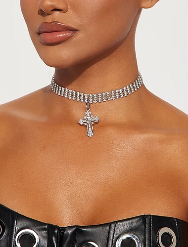  Collares con colgantes Brillantes Mujer Vintage Moda Artístico Hecho a mano Boda Forma de Círculo Gargantillas Para Boda Fiesta Víspera de Todos los Santos