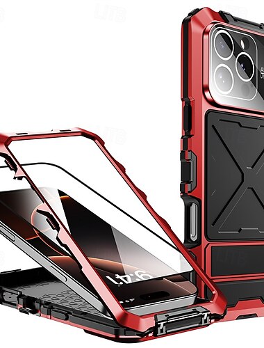  Handy Hülle Handyhüllen Für Apple AirTag iPhone 16 Pro iPhone 16 Pro Max iPhone 15 iPhone 15 Pro Max iPhone 14 Pro Max Rückseite Retro Geometrisches Muster Gehärtetes Glas Metall Silikon