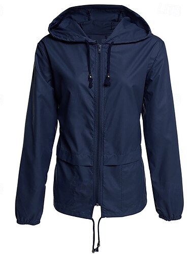  Damen Wanderjacke Regenjacke Regenmantel Außen Wasserdicht Winddicht Wanderoutfits Wanderbekleidung Frühling Herbst Oberteil Baumwolle Camping / Wandern / Höhlenforschung Laufen Einfarbig Dunkelgrau