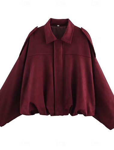  Per donna Giacca Casual Confortevole Traspirante Tasca Bottoni Casual Semplice Vacanza Streetwear Casuale Abbigliamento quotidiano Cerniera Corto Collo ripiegato Vestibilità regolare Manica Lunga