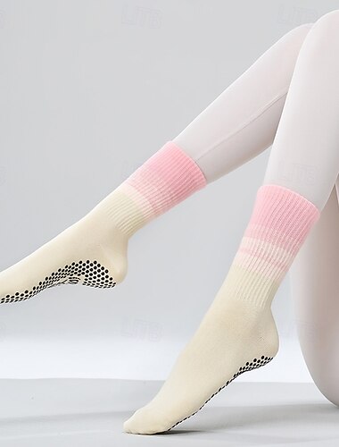  Mujer Calcetines de suelo Dispensador antideslizante antiolor Antifricción absorbente del sudor por Pilates Danza Aptitud física