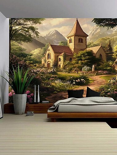  Naturlandschaft Wasserfälle Wälder Wandteppiche dekorative Kunst Decken Vorhänge hängen Home Schlafzimmer Wohnzimmer Dekoration