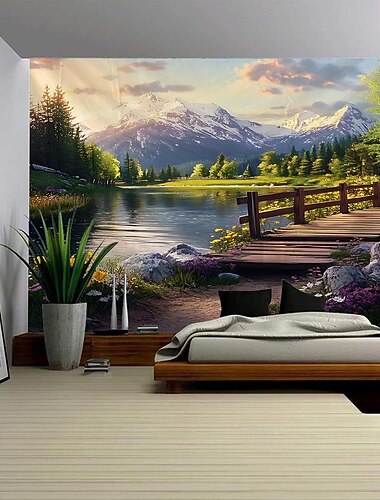  Tapices de paisajes naturales, cascadas, bosques, arte decorativo, mantas, cortinas, decoración para el hogar, dormitorios y salas de estar.