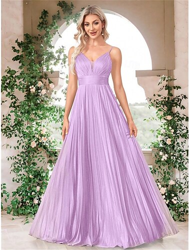  Γραμμή Α Φορέματα Quinceanera Κομψό Φόρεμα Επίσημο Γάμου Μακρύ Αμάνικο Λεπτές Τιράντες Σιφόν με Πλισέ 2025