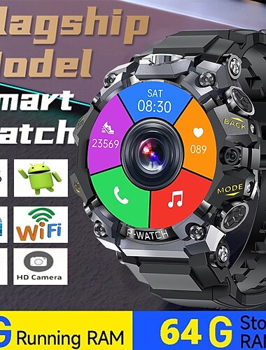  Chytré hodinky imosi q668 s Androidem, 4G LTE, chytré hodinky pro muže, IP68, vodotěsné, 800 W, duální fotoaparát, AMOLED, GPS, Wifi, multifunkční sportovní režim, aplikace ke stažení