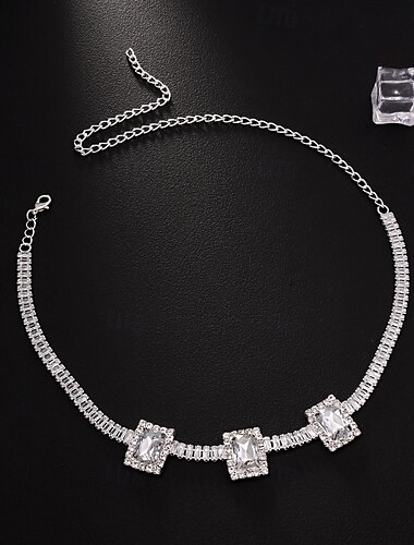 Choker-Halskette Zirkon Damen Mode Künstlerisch Luxus Transparent Hochzeit Geometrisch Modische Halsketten Für Hochzeit Party Täglich