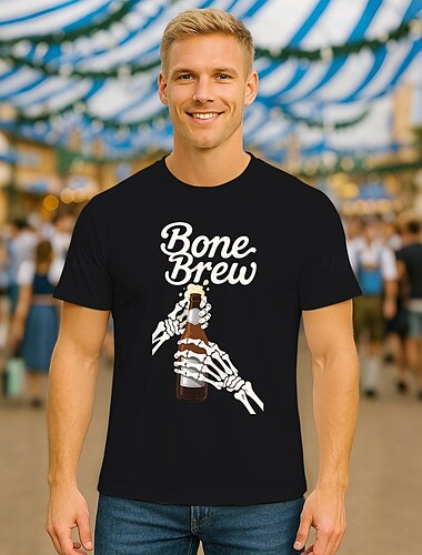  Oktoberfest Bouteille de bière T-shirt T-shirt Lederhosen assorti Bavarois Munich Allemand Graphique Pour Homme Adulte Carnaval Oktoberfest Gaufrage à chaud Soirée