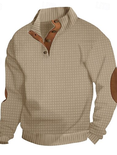  Hombre Sudadera Negro Blanco Verde Ejército Caqui Gris Cuello Mao Plano Retazos Diario Festivos Noche Poliéster Ropa de calle Casual Primavera Otoño Ropa Sudaderas con capucha Sudaderas
