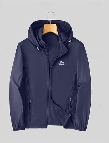  Herren Laufjacke Outdoorjacke Vollreißverschluss Langarm Oberbekleidung Sportlich Sonnenschutz Atmungsaktiv Schnelltrocknend Leicht Tennis Golfspiel Laufen Sportbekleidung Sportkleidung Einfarbig