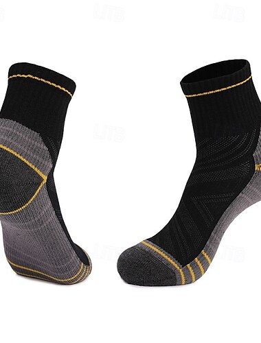  1 Paar Herren Damen Merino Wollsocken Wandersocken Sportsocken Thermo Warm Atmungsaktiv Anti Blasen Dick Outdoor Quarter Crew Patchwork Merinowolle Schwarz Armee Grün Rot für Ski/Snowboard
