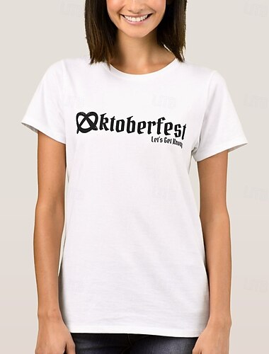 Oktoberfest Bier Brezel T-Shirt Bayerisch München Deutsch Grafik Für Damen Erwachsene Karneval Oktoberfestbier Heißprägen Party Alltagstauglich