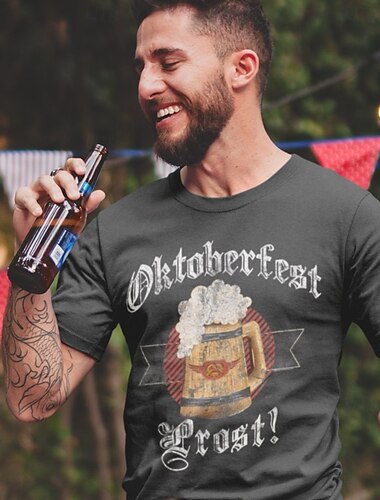  Oktoberfest Bier Prost T-Shirt Bayerisch München Deutsch Grafik Für Herren Erwachsene Karneval Oktoberfestbier 3D-Druck Party Alltagstauglich