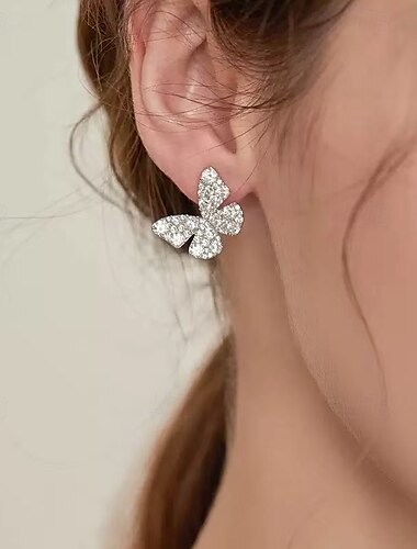  Damen Ohrstecker Tropisch Schmetterling Freude Tropisch Stilvoll Ohrringe Schmuck Silber Für Party