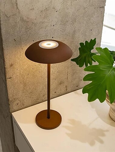  1 Pc Table Lamp Aluminum Metal Rechargeable Desk Lamp With Three Color Infinite Dimming And Soft Light For Eye Protection, Indoor And Outdoor Camping, Reading, Bedside Lighting, Type-C Charging