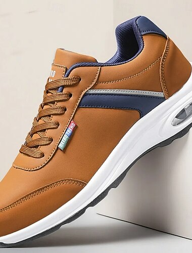  Baskets à coussin d'air marron et bleu marine pour homme – Chaussures de sport légères et respirantes avec absorption des chocs pour la marche quotidienne, les entraînements en salle de sport et les déplacements urbains