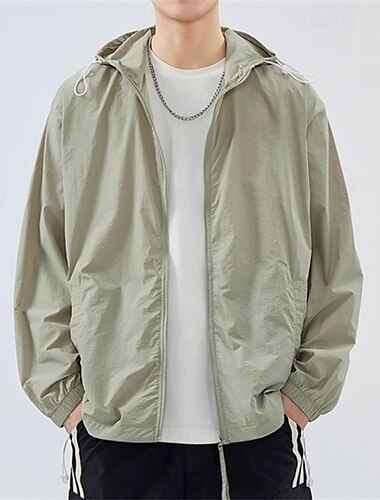  Hombre Chaqueta para correr Chaqueta para exteriores Full Zip Manga Larga Abrigos Deportivo Protección Solar Transpirable Secado rápido Ligero Tenis Golf Corriendo Ropa de deporte Ropa de Deporte