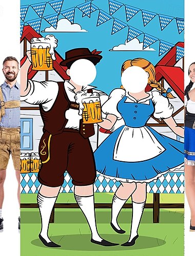  Украшения для фото на фестивале Oktoberfest Фон для двери Баннер с Баварским флагом для немецкой тематики вечеринки