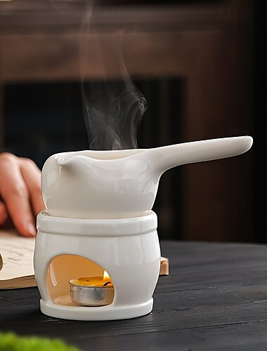  2 pezzi di bruciatore di incenso per forno di fusione di candele per la casa, diffusore di profumi quotidiano, teiera in ceramica giapponese, bruciatore di oli essenziali