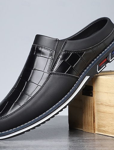  Blau-schwarze Freizeit-Slipper für Herren – Obermaterial mit Krokodilmuster und kontrastierender Sohle, moderne, leichte Schuhe für Reisen, Business und Freizeit sowie den Alltag
