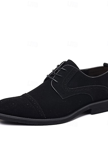  Herren Oxfords Brogue Spaziergang Britisch PU Leder Wildleder Atmungsaktiv Bequem Rutschfest Schnürung Dunkelbraun Schwarz Blau Herbst Winter