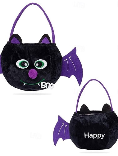  Borsa per dolcetti di Halloween con zucca e nome personalizzato per bambini, borsa porta caramelle personalizzata per dolcetto o scherzetto, borsa porta caramelle magica con nome ricamato, sacco in
