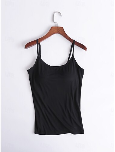  Damen Camisole-Tanktop Einfarbig Täglich Basic Lässig Ärmellos Träger Normale Oberteile Täglich Rückenfrei Schwarz Weiß Rosa Rote Purpur Sommer