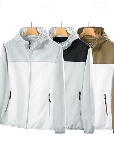  Hombre Mujer Unisexo Chaqueta para correr Chaqueta para exteriores Bolsillo Full Zip Manga Larga Abrigos Deportivo Protección Solar Transpirable Secado rápido Ligero Tenis Golf Corriendo Ropa de