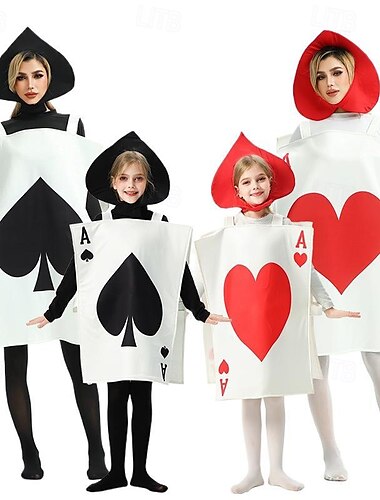  Alice in Wonderland Sprookje Speelkaartsoldaatjes Jurken Groepskostuum Verhaalboekpersonages Film cosplay for Voor heren Dames Jongens Kinderen Volwassenen Halloween Carnaval Wereldboekendag