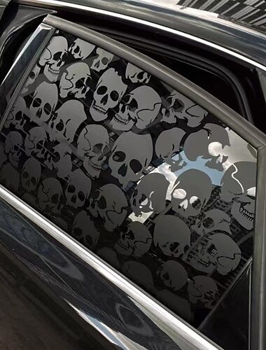  Halloween Skull Car Window Stickers, Cool Skull Head Decals for Hood and Side Doors, Halloween Car Decor Decals