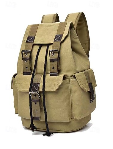  Herren-Vintage-Canvas-Rucksack – Freizeit-Reisetasche mit großem Fassungsvermögen für Studenten, Outdoor-Wanderungen und den täglichen Weg zur Arbeit