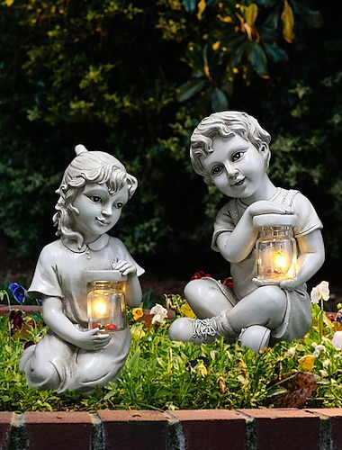  1 lámpara solar impermeable para exteriores con forma de hormiga, para jardín, patio, césped, sendero, parque, estatua de resina, luz decorativa para paisaje.
