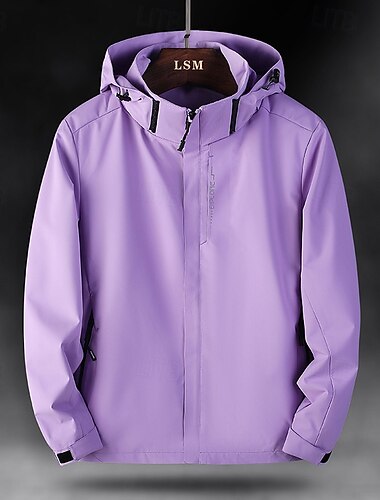  Damen Windjacke Wanderjacke Regenmantel Außen Wasserdicht Winddicht Wanderoutfits Wanderbekleidung Frühling Herbst Oberteil Camping / Wandern / Höhlenforschung Laufen Rosa Rot Purpur