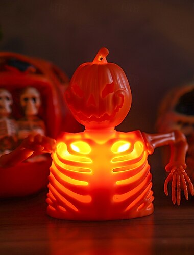  ハロウィーンの装飾ライトオーナメントスケルトン電子キャンドルパンプキンランタンゴーストパーティー小道具スケルトンキャンドルホルダー
