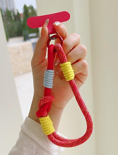  Neues modisches Unisex-Handy-Kurzseil in Dopaminfarbe, kurzes Seil zum Aufhängen am Handgelenk, robustes und verlustsicheres Seil zum Aufhängen des Handys