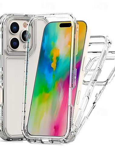  telefon Etui Til Apple AirTag iPhone 16 Pro Max Plus iPhone 15 14 Pro Max Plus iPhone 13 Pro Maks Bakdeksel Gjennomsiktig Støtsikker TPU Akryl PC