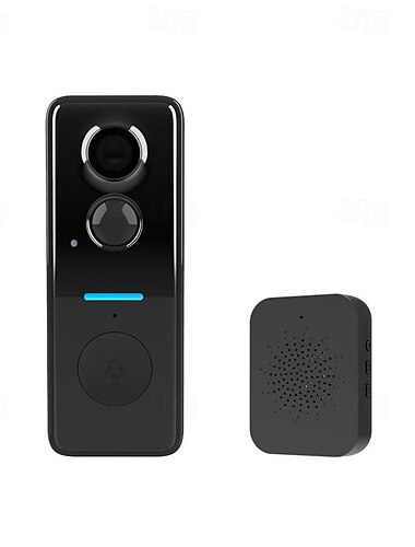  1080p intelligente kabellose Video-Türklingelkamera mit Klingelton, Nachtsicht, Echtzeitwarnungen, KI-Körpererkennung, WLAN, Zwei-Wege-Anrufe, Cloud-Speicher