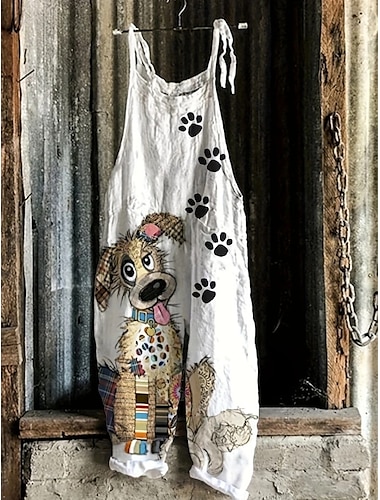  Mujer Mono Vacaciones Vintage Estilo Étnico Longitud total Alta cintura Animal Bloque de color Correa Rígido Formal Vacaciones Calle Blanco Amarillo Azul Blanco Marfil Verano Primavera Otoño Holgado