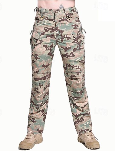  Herren Cargohosen Wanderhosen Tarnung Außen Normale Passform Wasserdicht Schnelltrocknend Leicht Atmungsaktiv Hosen Tasche Elastischer Bund Gelb Dunkelmarine Camping / Wandern Golfspiel Laufen S M L