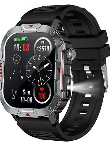  C40Pro Sport Smartwatches Flashlight Ultra Large Screen Voice Assistant Music Control Smart Watch Custom Dial Wrist Watches