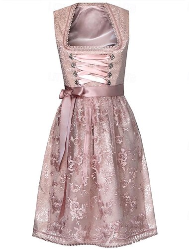  Karneval Oktoberfestbier Kostüm Kleid Schürze Dirndl Dienstmädchen Bayerisch Deutsch München Wiesn Damen Party Bier Festival Stoff im traditionellen Stil