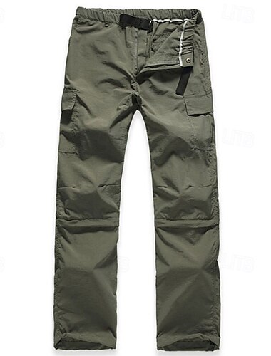  Homme Pantalons Cargo Pantalons Convertibles à Fermeture Éclair Pantalons de randonnée Extérieur Coupe régulière Imperméable Coupe-vent Léger Bas Taille Élastique Gris foncé Vert Véronèse Course