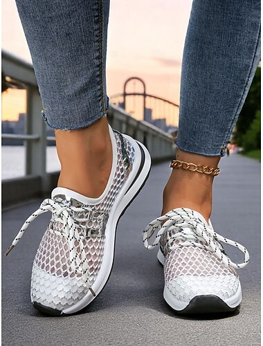  Damen-Mesh-Sportschuhe – atmungsaktive, leichte Laufschuhe für Sport, Spaziergänge und Stadtabenteuer