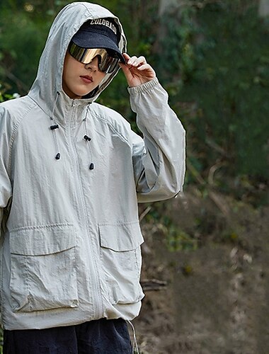  Hombre Mujer Unisexo Chaqueta para correr Chaqueta para exteriores Chaqueta cargo Bolsillo Full Zip Manga Larga Abrigos Deportivo Protección Solar Transpirable Secado rápido Ligero Tenis Golf