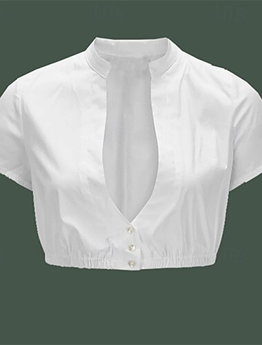  Carnaval Oktoberfest bier Kostuum Dirndl-blouse hulp in de huishouding Bavarian Duits Weiden Dames Carnaval Bierfestival Doek in traditionele stijl Blouse