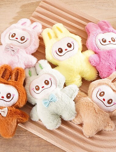  Charmant porte-clé en peluche Lafufu Poupée Pendentif Porte-clés Cadeau pour Femme Homme Décor Charme de Sac Charms de Sac Ornement de Clé Anneau